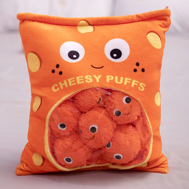 Cheesy Puffs Snack Bag Plush Pillow