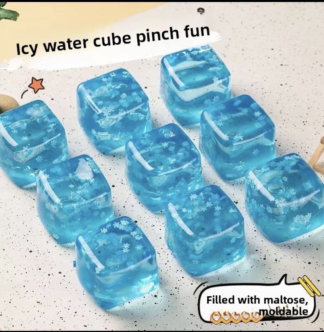 Snowflake Ice Cube Squish Block