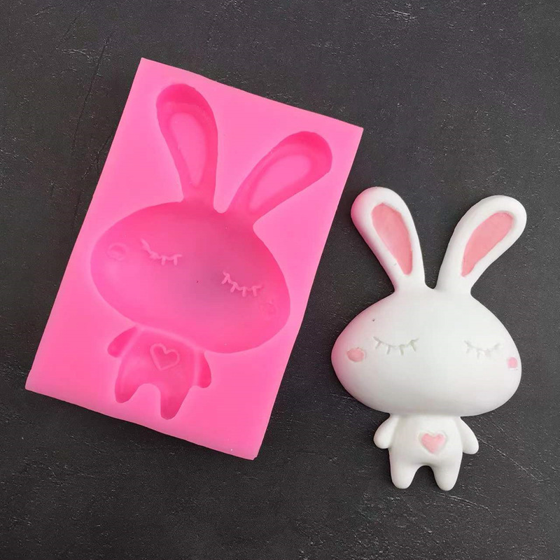 Cute Bunny Silicone Mold for Clay, Soap & Fondant