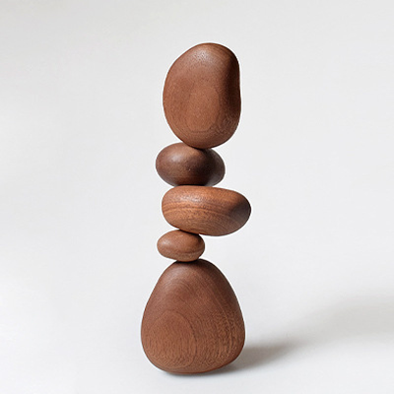 Wooden Balancing Stones Stacking Desk Toy