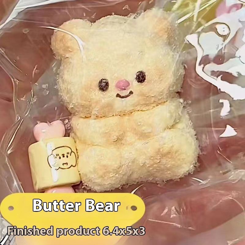 Fuzzy Butter Bear Squishy Toy