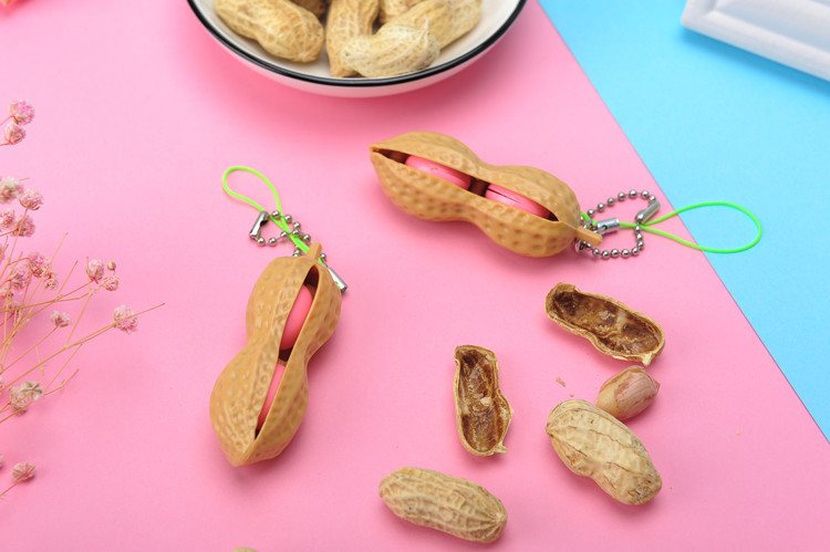 Pop-A-Peanut Bead Keychain Fidget