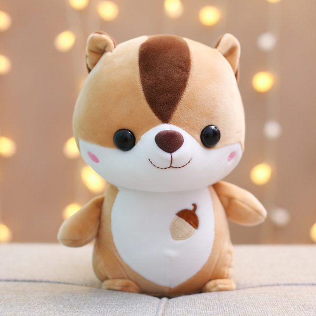 Big-Eyed Grey Squirrel With Acorn Plush โ photo 3