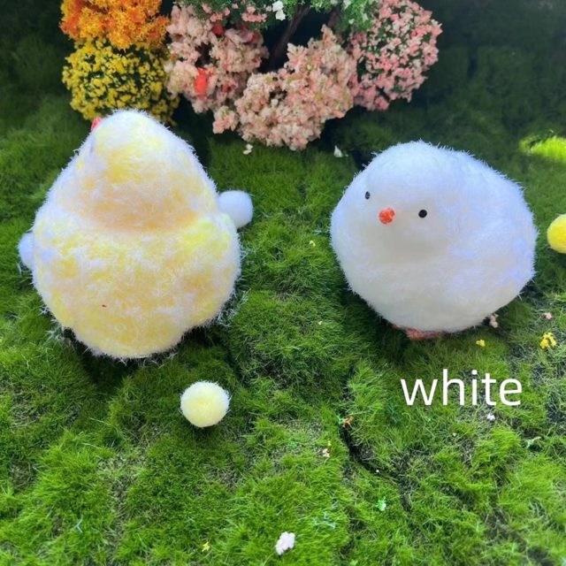 Fuzzy Flocked White Chick Squishy