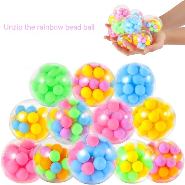 Pastel Bubble-Bead Squish Ball