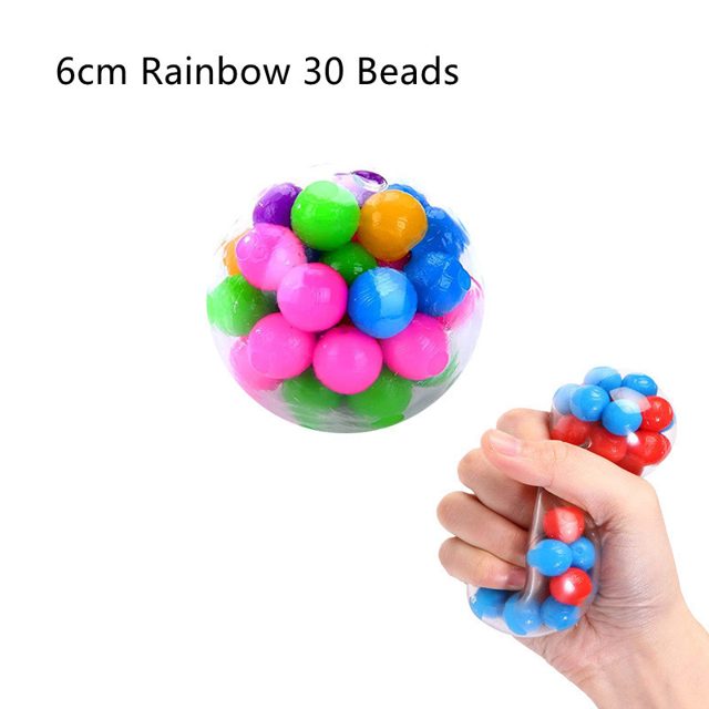 Rainbow 30-Bead Squeeze Ball