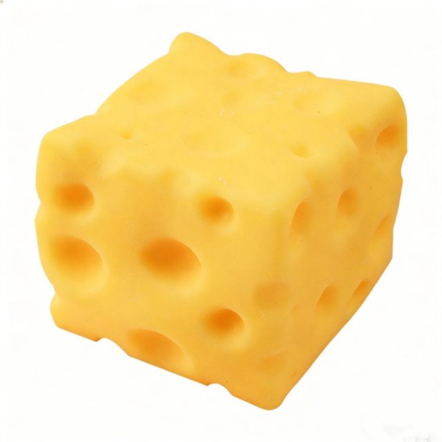 Swiss Cheese Cube Squishy (Yellow, 6cm) โ photo 3
