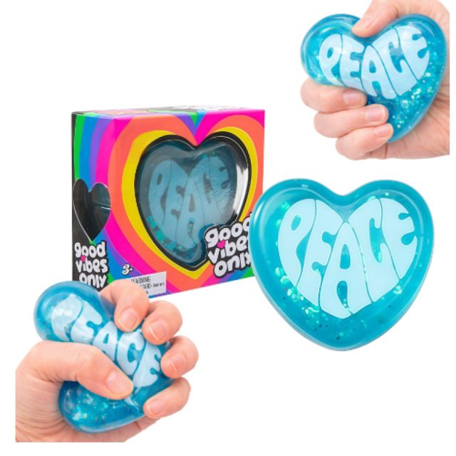 Glitter Heart Squish Ball (Peace)