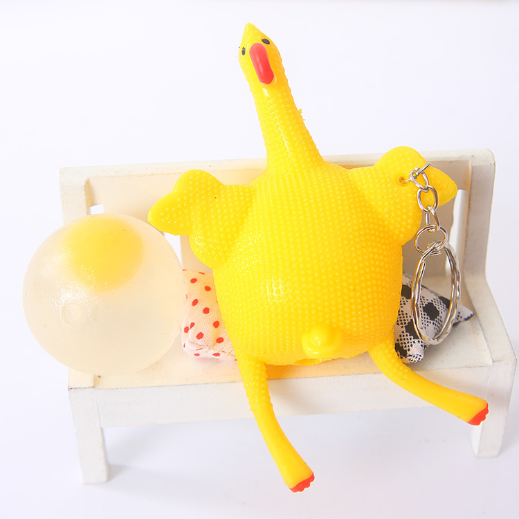 Egg-Laying Chicken Squeeze Keychain โ photo 4
