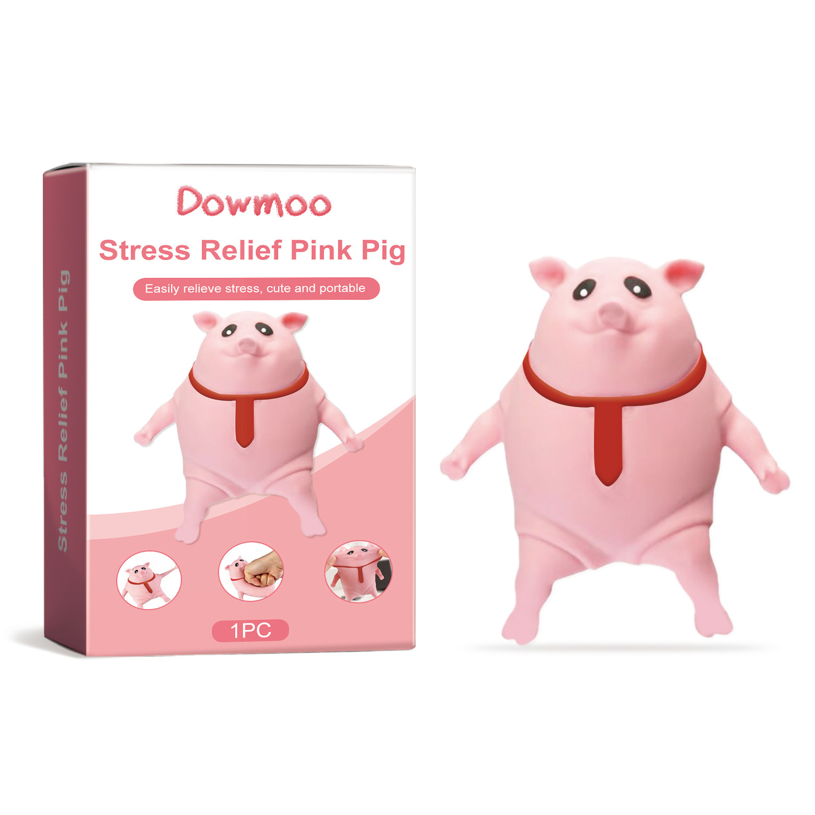 Stress Relief Pink Pig Squeeze Toy โ photo 4