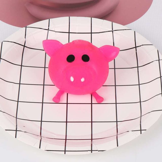 Splat Pig Squeeze Ball (Rose Red)