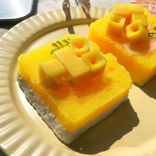 Mango Sticky Rice Cake Slice Squishy