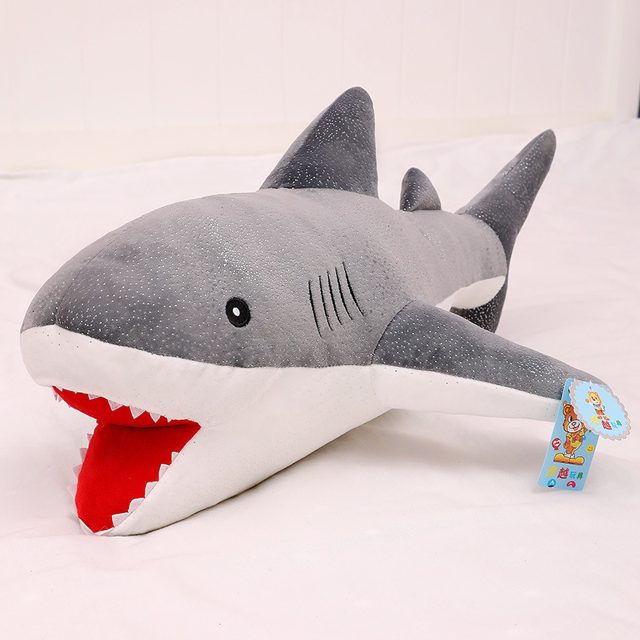 Realistic Grey Shark Plush (55 cm)