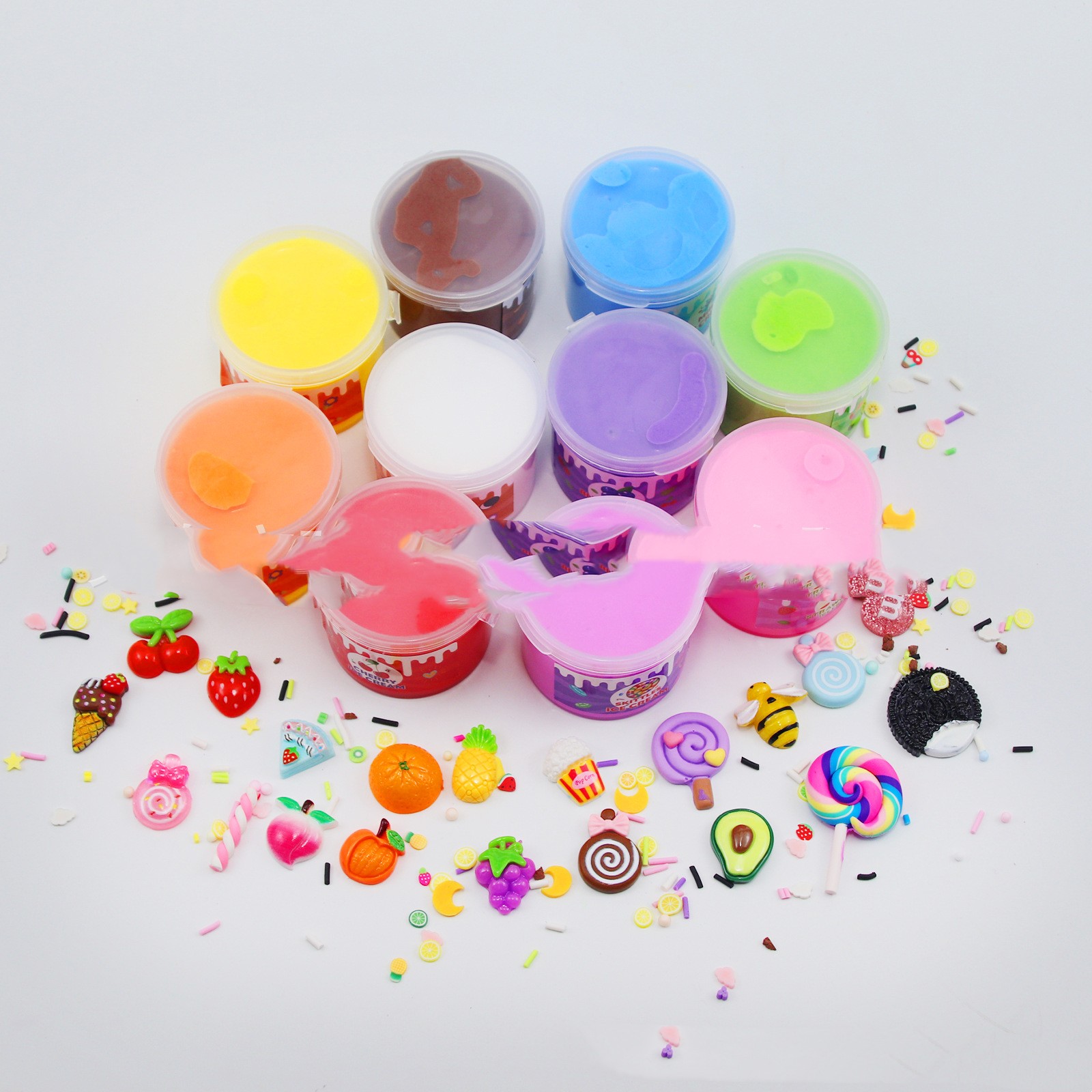 Rainbow Slime Tubs with Fruit Charms