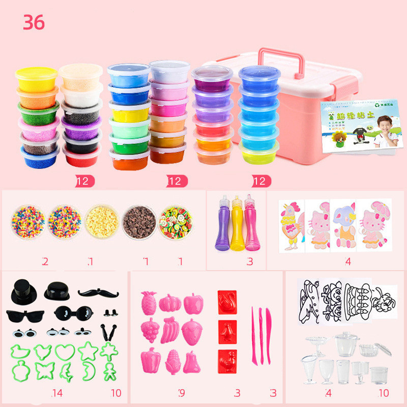 36-Color Air-Dry Clay Kit with Molds & Tools