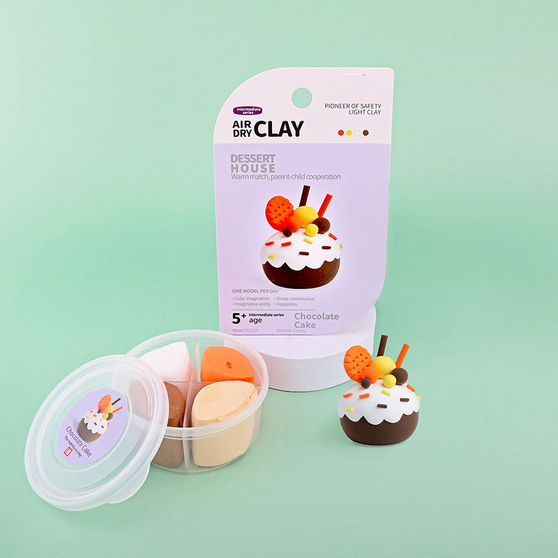 Air-Dry Clay Dessert House Kit — Chocolate Cake