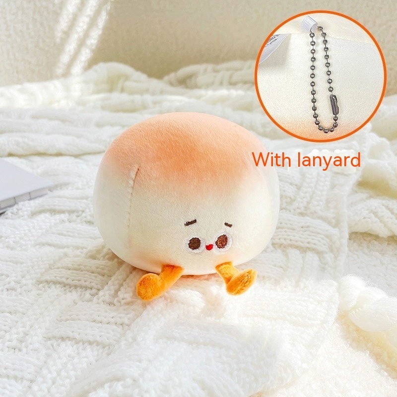 Steamed Bun Plush Charm with Ball Chain