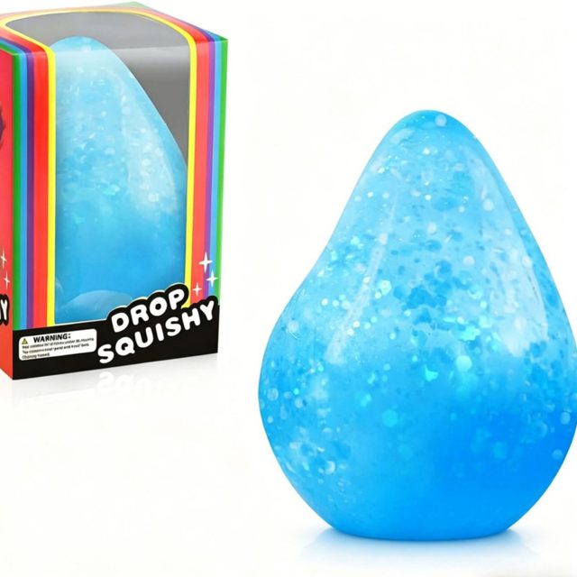Blue Glitter Water-Drop Squishy