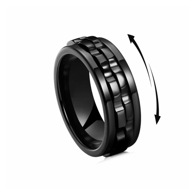 Titanium Textured Spinner Ring โ photo 4