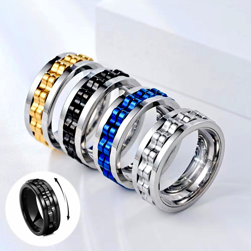 Titanium Textured Spinner Ring โ photo 3