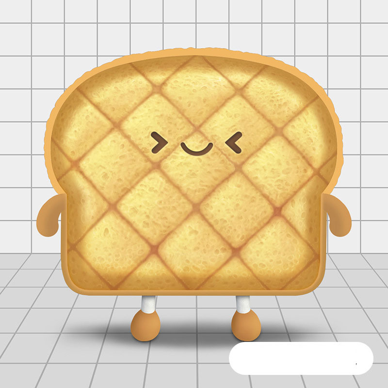 Sad Toast Bread Slice Plush Pillow — photo 2