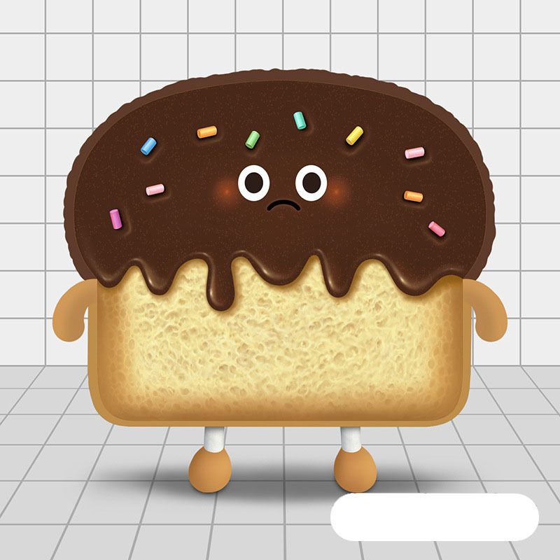 Sad Toast Bread Slice Plush Pillow — photo 3