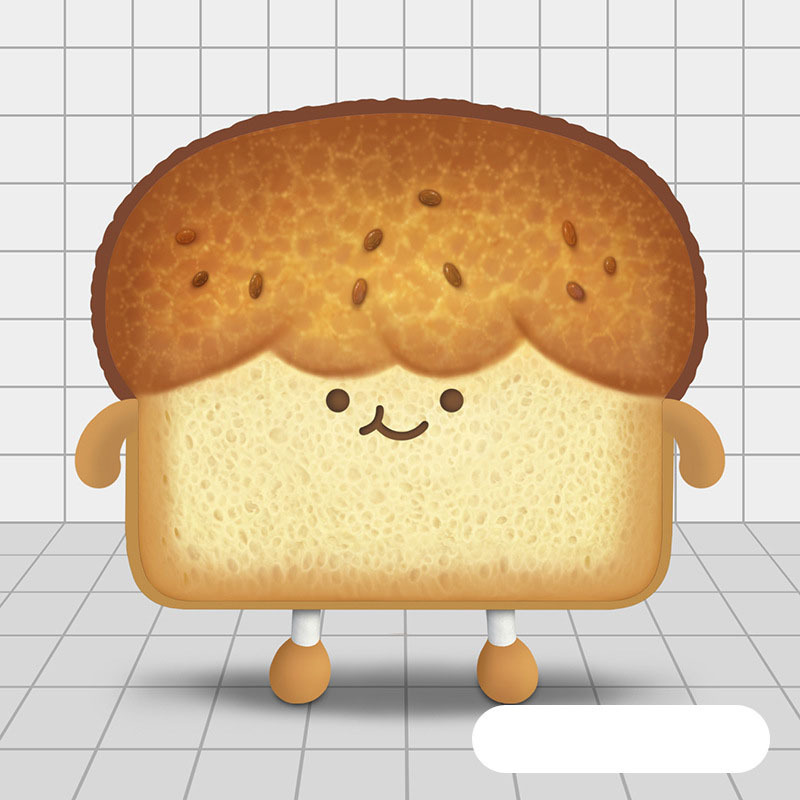 Sad Toast Bread Slice Plush Pillow — photo 5