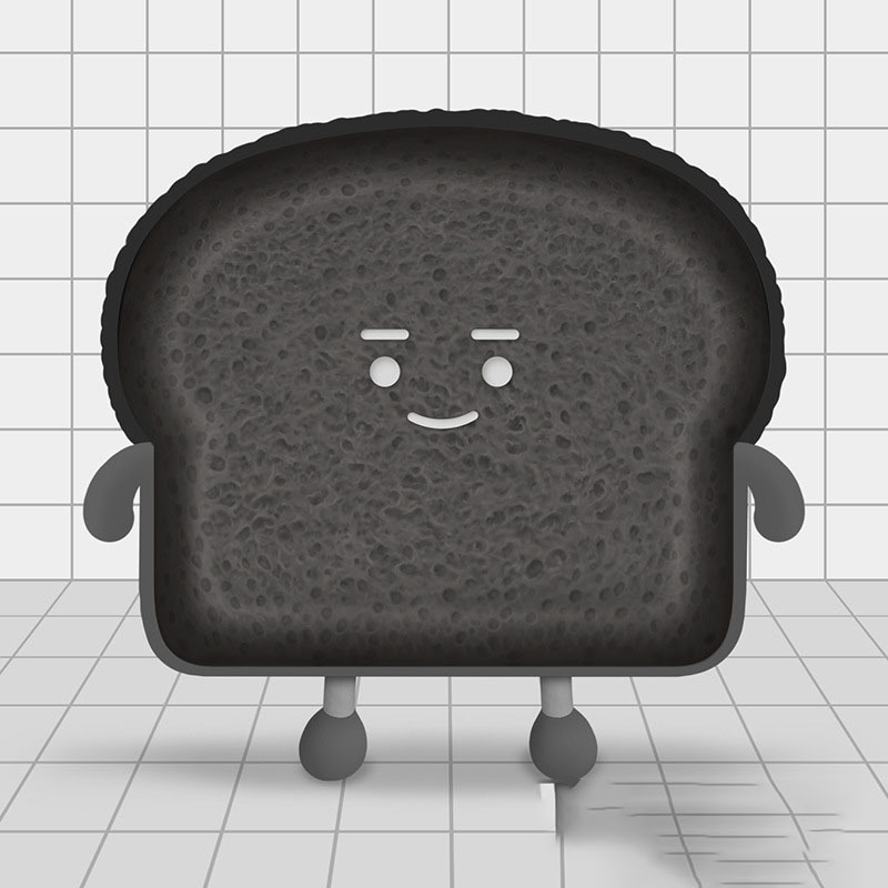 Sad Toast Bread Slice Plush Pillow — photo 6