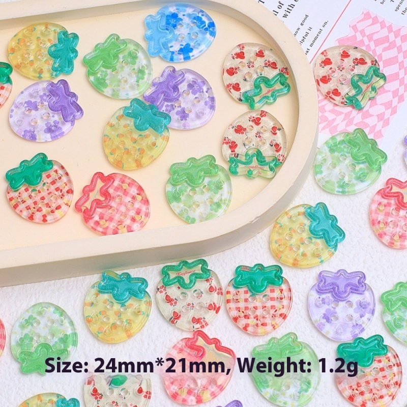 Cute Apple Face Resin Flatback Buttons — photo 2