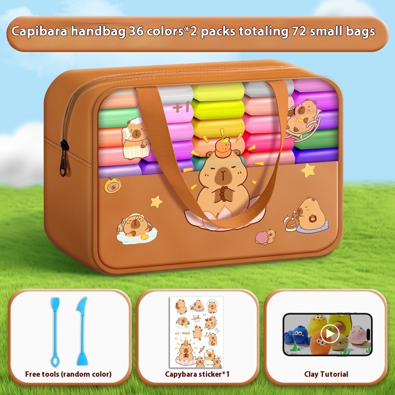 Capybara Air-Dry Clay Set, 36 Colors in Carry Bag — photo 2