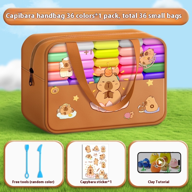 Capybara Air-Dry Clay Set, 36 Colors in Carry Bag — photo 3