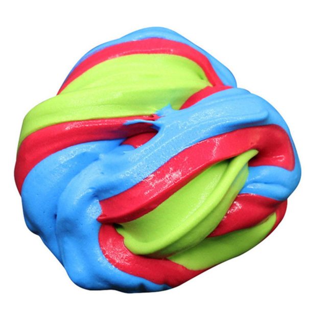 Rainbow Swirl Fluffy Cloud Slime