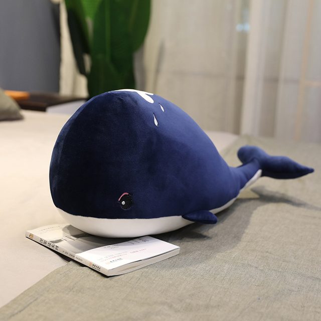Sleepy Navy Whale Plush 65cm