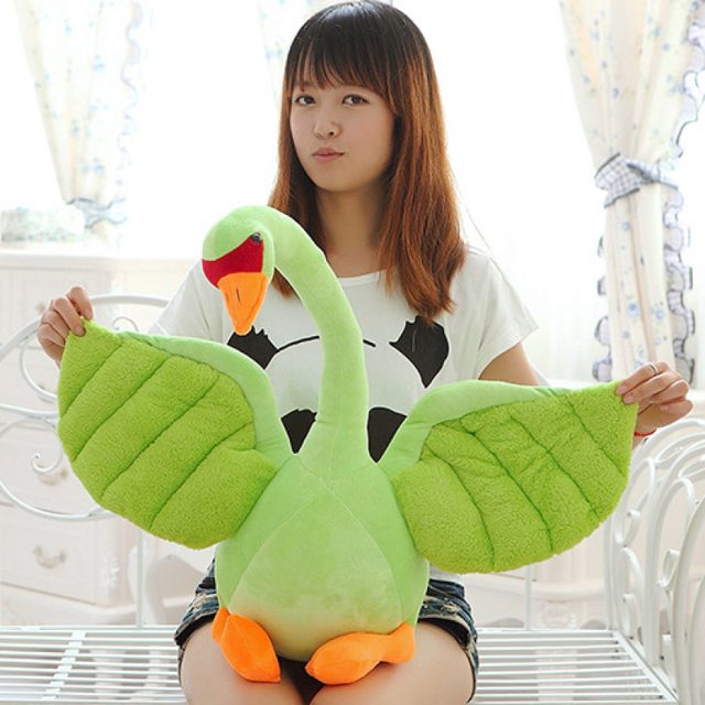 Green Spread-Wing Swan Plush