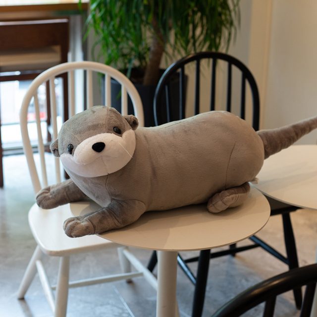 Chubby Otter Body Pillow Plush (Grey)