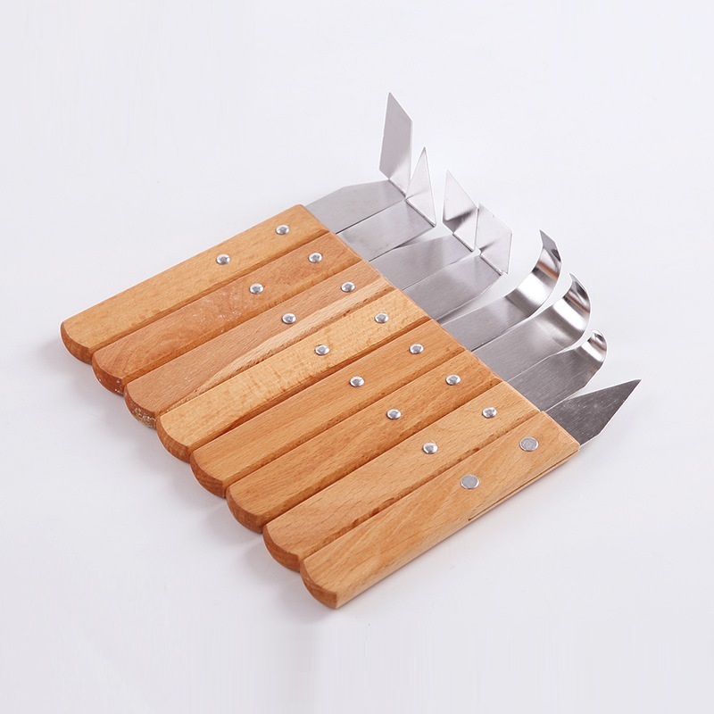 Wooden-Handle Steel Clay Trimming Tools Set