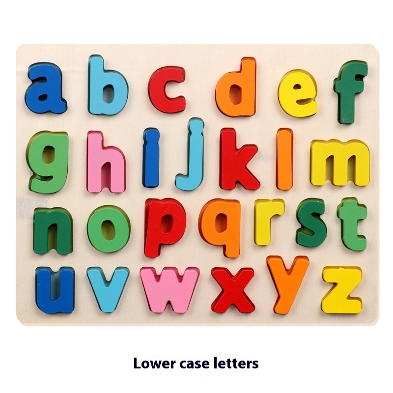Wooden Uppercase Alphabet Chunky Puzzle Board — photo 2