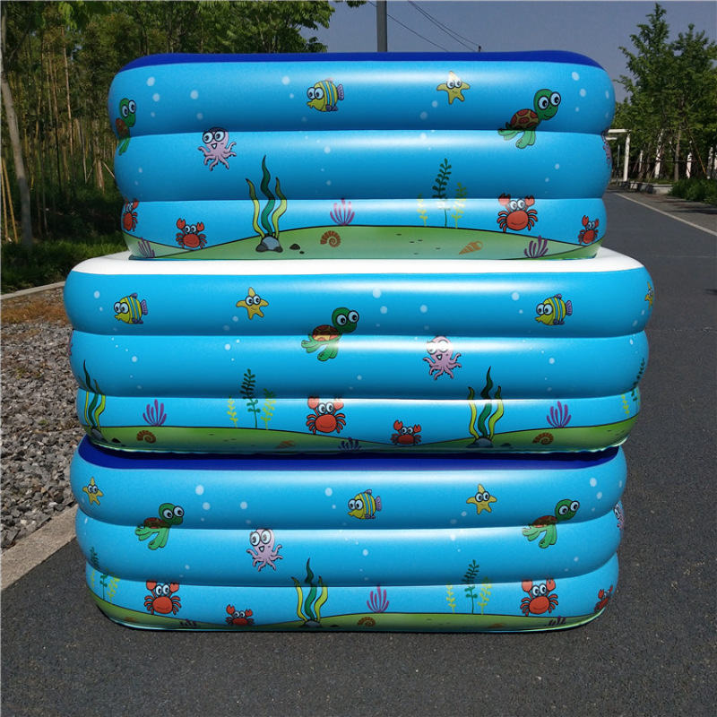 Rectangular Ocean-Print Inflatable Kiddie Pool โ photo 4