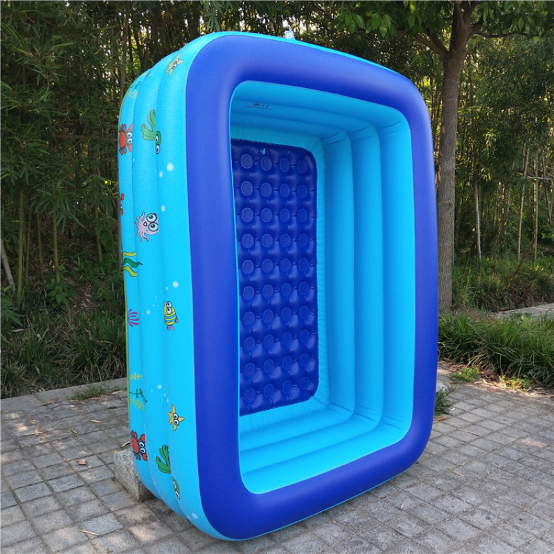 Rectangular Ocean-Print Inflatable Kiddie Pool โ photo 5