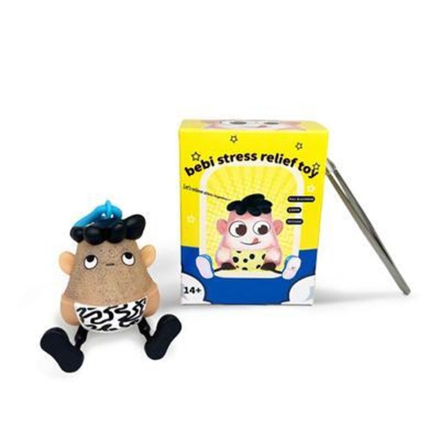 Pop-a-Zit Bebi Figure with Tweezers — Cow Print